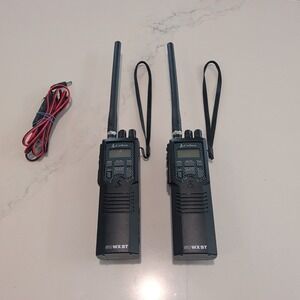 2-Cobra HH50WXST 40 Channel Handheld CB Radios With 12V Car Adapter WORKS